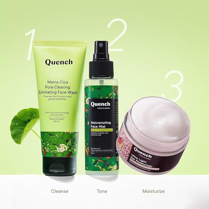 Quench CICA & 2% Niacinamide Face Mist Toner for Oil & Acne Control | Hydrates, Calms and Refreshes Skin | Gentle & Non-Irritating | Lightweight, Alcohol-Free and Non-Comedogenic (100ml)-FemmiqueWomen