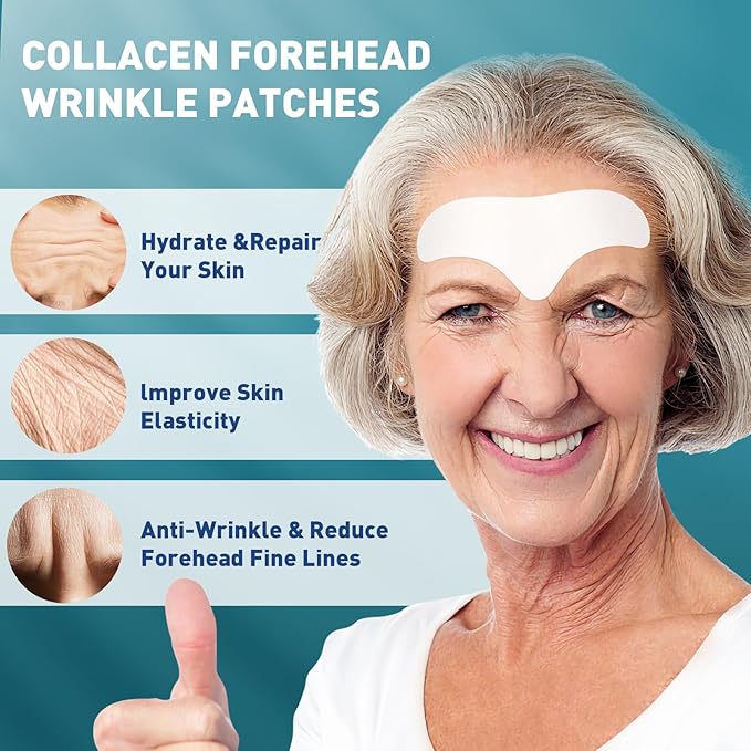 28 Pcs Forehead Wrinkle Patches - Anti Wrinkle Facial Patches with Collagen and Vitamin E for Face Overnight to Smoothing Fine Frown Lines & Wrinkles Treatment-FemmiqueWomen