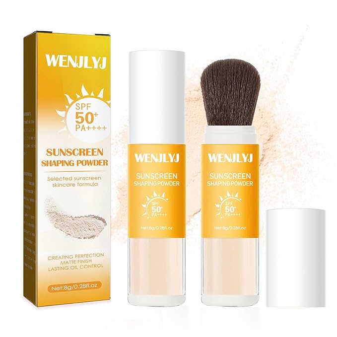 2PCS Mineral Sunscreen Setting Powder Makeup,Translucent Powder SPF 50 PA++++,Oil Control Long Lasting Face Setting Powder Sunscreen,Matte Finish,Lightweight,Breathable,All Skin-FemmiqueWomen