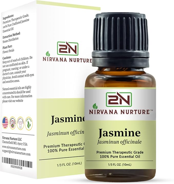 Jasmine Essential Oil 100% Pure Premium Therapeutic Grade, Undiluted - Aromatherapy Diffuser for Calm and Relaxation, Skin Care, Hair Care-FemmiqueWomen