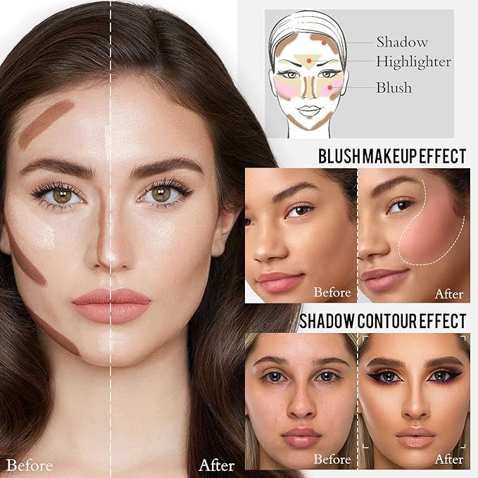 2 Pcs Cream Blush Stick Makeup Kit, Natural Shimmer & Matte Stick Blush Wand for Cheeks, Lightweight Blendable Silky Cream Blush Makeup -Matte Blush (#02 Soft Pink #03 Coral Orange)-FemmiqueWomen