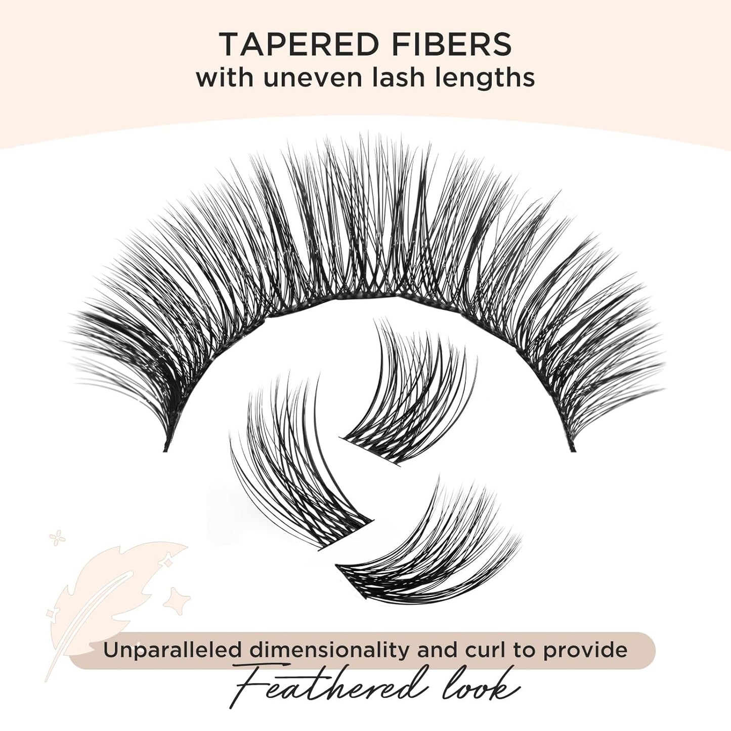 PopUp Lash Clusters, DIY Eyelash Extensions Mega Volume Individual Lashes Eyelash Clusters Extensions Wispy Lashes Cluster DIY at Home(703)-FemmiqueWomen