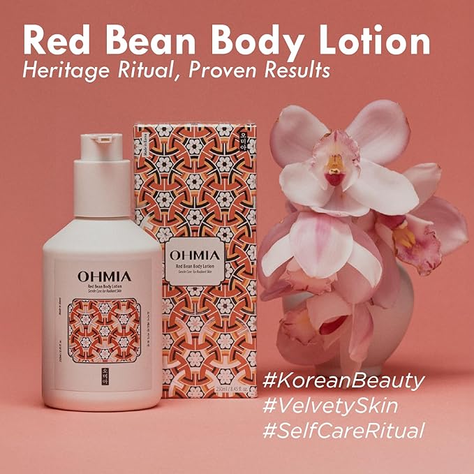 Korean Red Bean Body Lotion for Women - 24-Hour Hydrating Moisturizer for Dry Skin with Peptides & Hyaluronic Acid for Smooth Sensitive Skin - Vegan & Cruelty-Free - 8.45 fl oz-FemmiqueWomen