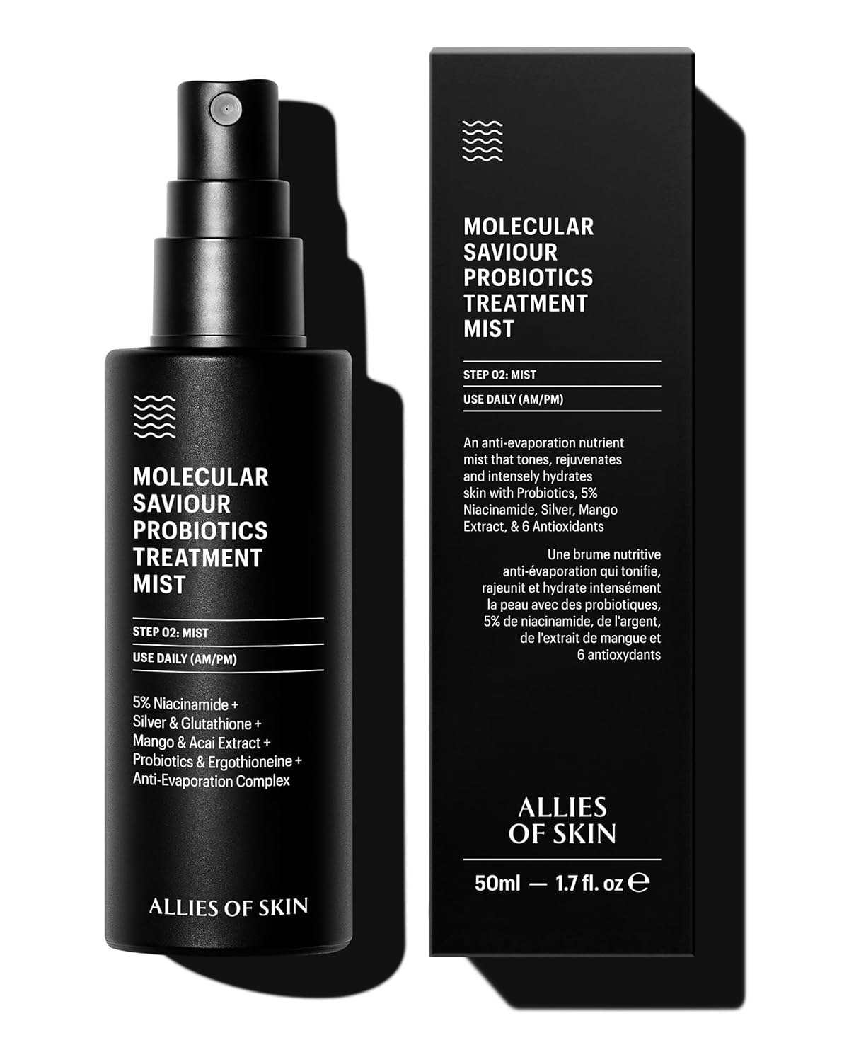 Allies of Skin Probiotic Face Mist | Toner Facial Mist to Minimize Pores | Probiotic Skincare for Moisture Retention | 5% Niacinamide for Glowy Skin | Travel Friendly (1.7 Fl Oz)-FemmiqueWomen