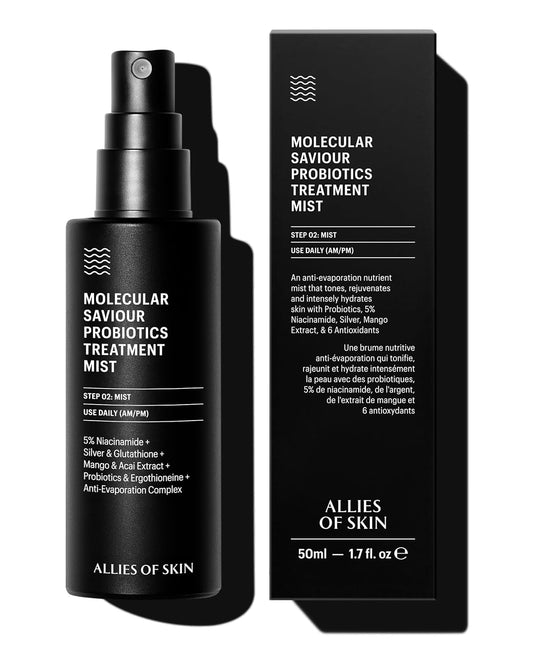 Allies of Skin Probiotic Face Mist | Toner Facial Mist to Minimize Pores | Probiotic Skincare for Moisture Retention | 5% Niacinamide for Glowy Skin | Travel Friendly (1.7 Fl Oz)-FemmiqueWomen