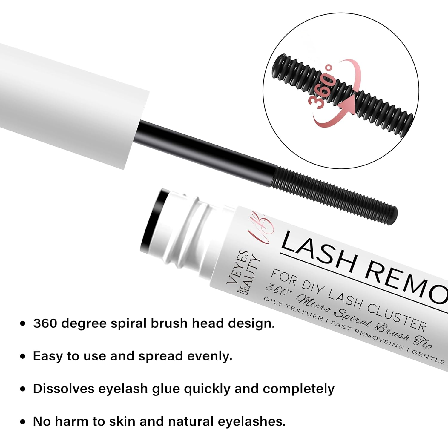 VEYESBEAUTY Cluster Lash Glue Remover 5ML Eyelash Remover for DIY Lash Extensions at home Clear Remover for Self-application Individual Lashes-FemmiqueWomen