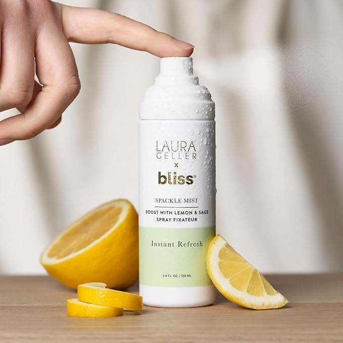 LAURA GELLER NEW YORK x Bliss Spackle Mist Boost with Lemon & Sage - Long-Lasting Dewy Skin Makeup Setting Spray - Brighten and Soothe Dull Skin-FemmiqueWomen