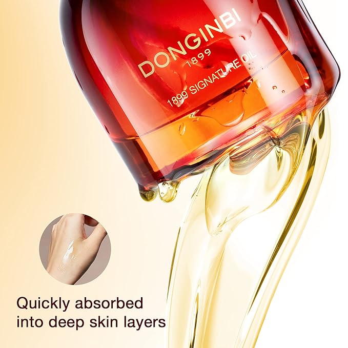Donginbi 1899 Signature Oil - Skin Barrier Repair & Firming Face Oil for Women, Jojoba Seed Oil & Sweet Almond Oil for Sensitive Skin, Korean Red Ginseng Skin Care, 0.88 floz / 25ml-FemmiqueWomen