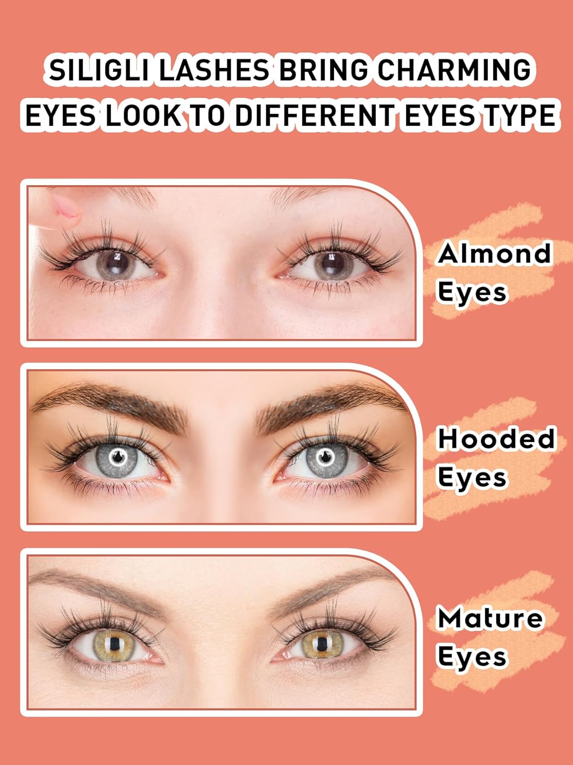 Manga Lashes Wispy 14mm False Eyelashes Natural Look Cat Eye Lashes Strips 0.1mm Thin Band Anime Eyelash 3D Volume Manhua Lash Pack C Curl Eyelashes 7 Pair Siligli-FemmiqueWomen