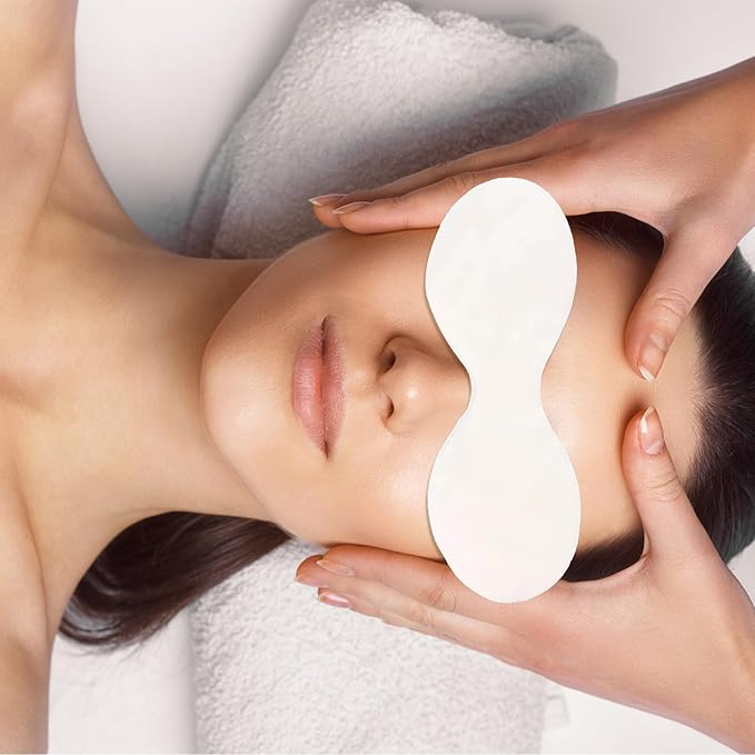 100 Sheets Disposable Eye Mask Paper,Non Woven Eye Care Cotton,Eye Pads for Facials,Patches Paper Eye Covers,DIY Clear Eye Mask Paper Beauty Sheets for Makeup Skincare Spa Wrap Moisture Retention-FemmiqueWomen