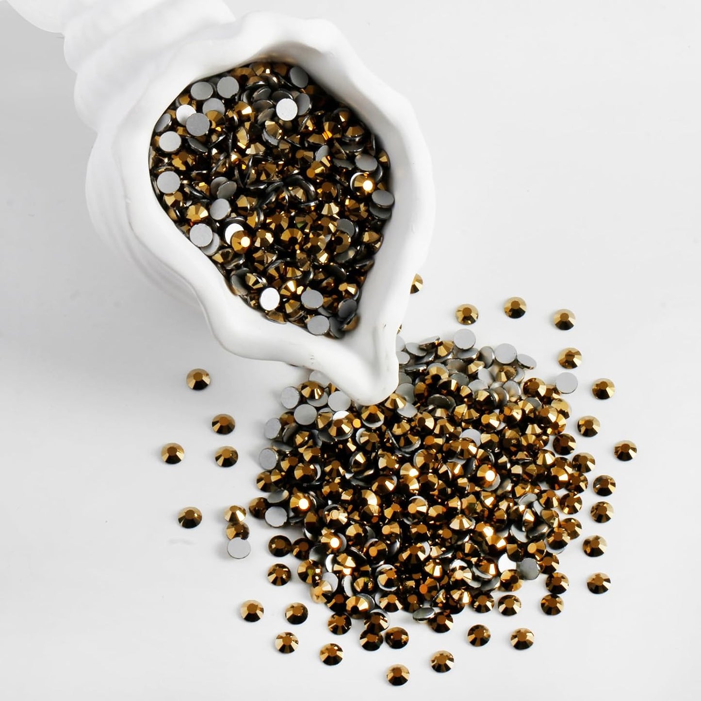 3000 PCS SS10 Flatback Rhinestones,12-Facet Diamond-Cut Glass Gems for Nail Art,Clothing,DIY Crafts,Glue-On Decoration Stones with Silver Backing,Aurum-FemmiqueWomen