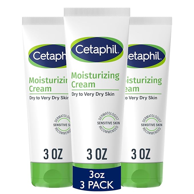 Cetaphil Face & Body Moisturizer, Hydrating Moisturizing Cream for Dry to Very Dry, Sensitive Skin, NEW 3 oz Pack of 3, Fragrance Free, Non-Comedogenic, Non-Greasy-FemmiqueWomen