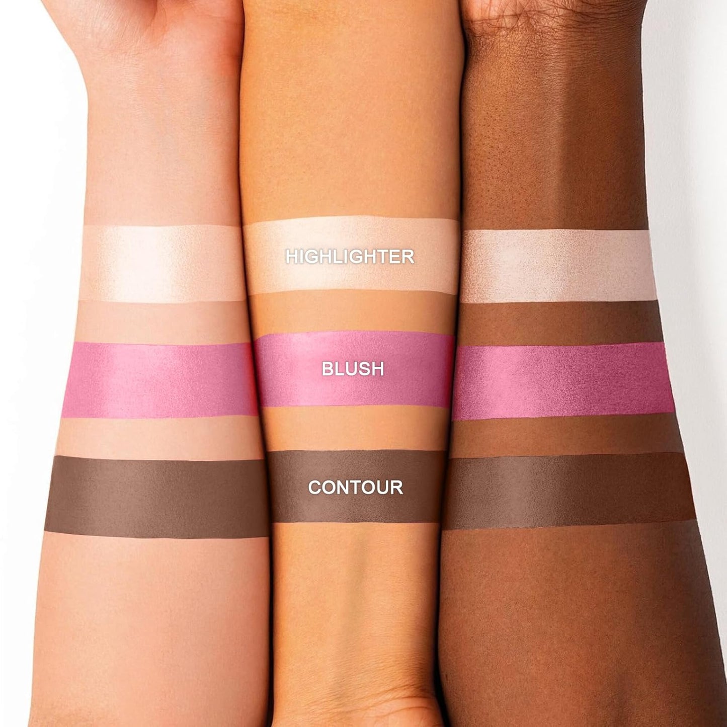 3 Colors Cream Contour Stick, Shades with Highlighter Stick,Blush Stick and Bronzer Contour Stick for Sculpt the Cheeks,Long Lasting,Waterproof,Matte & Dewy Finish for Women (LIGHT MEDIUM(2+5+6))-FemmiqueWomen