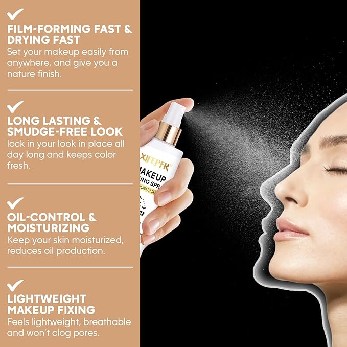 Makeup Setting Spray, 8.12 Fl Oz Matte Finishing Spray, Ultra Fine Setting Mist, Long Lasting Fixing Spray, Lightweight Oil Control Hydrating Refreshing Fast Drying, Vegan & Cruelty-Free-FemmiqueWomen