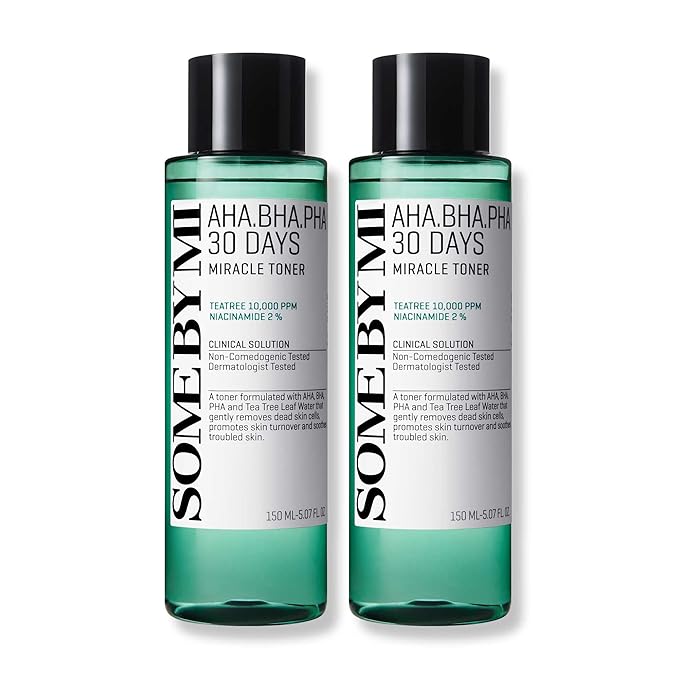 SOME BY MI AHA BHA PHA 30 Days Miracle Toner – Pack of 2 – Korean Salicylic Acid Exfoliating Face Toner for All Skin Types – Daily Pore Care & Oil Control with 2% Niacinamide – Korean Skin Care-FemmiqueWomen