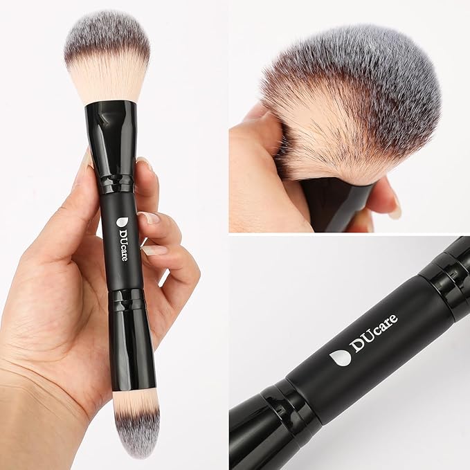 DUcare Powder Brush Foundation Brushes Double Ended Blush Setting Brush for Rounded Taperd Liquid, Cream, Powder,Blending, Buffing-FemmiqueWomen