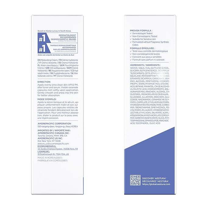 AESTURA ATOBARRIER365 Cream with Ceramides, Korean Face Moisturizer for Barrier Repair | 120H lasting Hydration, Ceramide Capsules, Dry & Sensitive Skin, Non-comedogenic, 80 mL / 2.70 fl.oz.-FemmiqueWomen