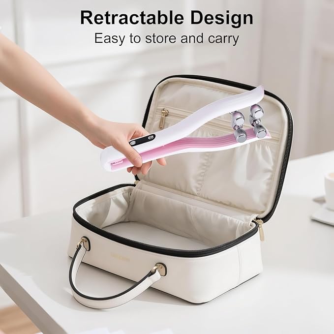 2025 Multi-Functional Face Lifting Device, V Roller Face Lift, Tightening, Skin Care, Double-Sided Roller Design, Type-C Fast Charging, Portable Beauty Device with 3 Adjustable Settings (White)-FemmiqueWomen