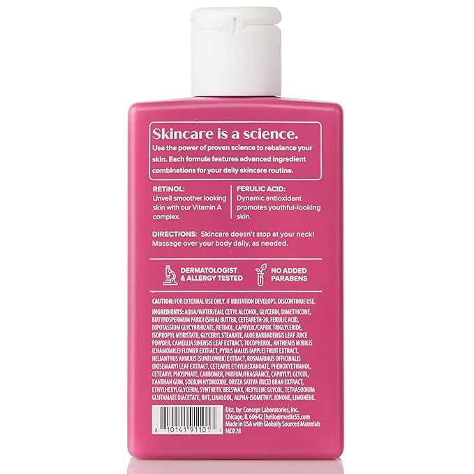 Medix 5.5 Retinol Body Lotion Firming Moisturizer | Crepey Skin Care Treatment | Retinol Body Cream | Firming Cream Targets Look Of Crepe Skin, Wrinkles, & Sagging, 3 Fl Oz Travel Size, 3-Pack-FemmiqueWomen
