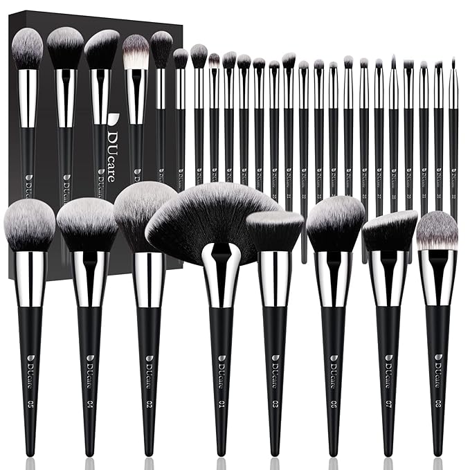 DUcare Makeup Brushes Set Professional 32Pcs Make up Brushes Premium Synthetic Kabuki Foundation Blending Face Powder Blush Concealers Eye Shadows-FemmiqueWomen