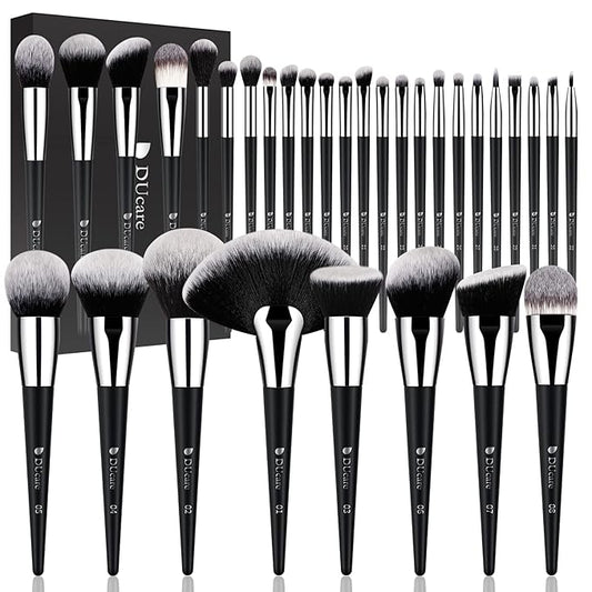DUcare Makeup Brushes Set Professional 32Pcs Make up Brushes Premium Synthetic Kabuki Foundation Blending Face Powder Blush Concealers Eye Shadows-FemmiqueWomen