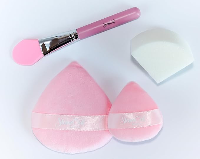 StansOut Ultimate Complexion Bundle: Liquid Foundation Brush, Makeup Brushes for Liquid, Cream, Stick Foundation - Flat, Round, Blender Brushes - 101 Contoured, 108 Straight - Long-Lasting-FemmiqueWomen