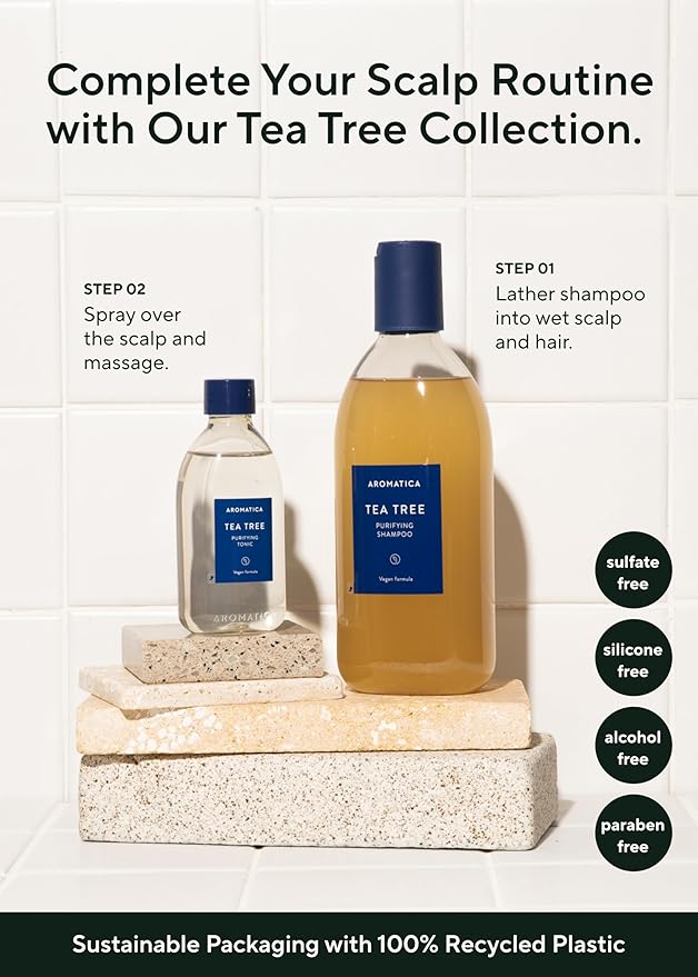 AROMATICA Tea Tree Purifying Shampoo 13.53fl.oz./400ml, Tea Tree Shampoo for Oily Hair and Scalp, Sulfate Free, Vegan-FemmiqueWomen