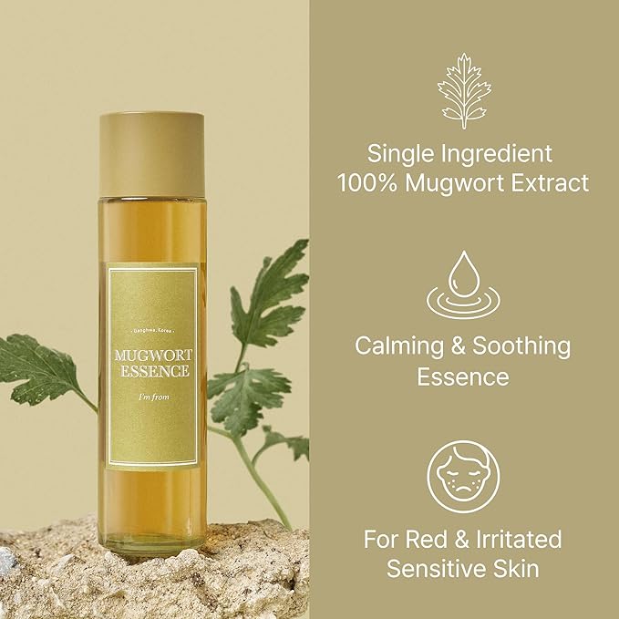 [I'm From] Mugwort Essence 5.4 Fl Oz | 100% Vegan Mugwort Extract - Soothe Sensitive and Irritated Skin, Redness Relief, Refreshing, Korean Hydrating toner | All Skin Types, PETA approved-FemmiqueWomen