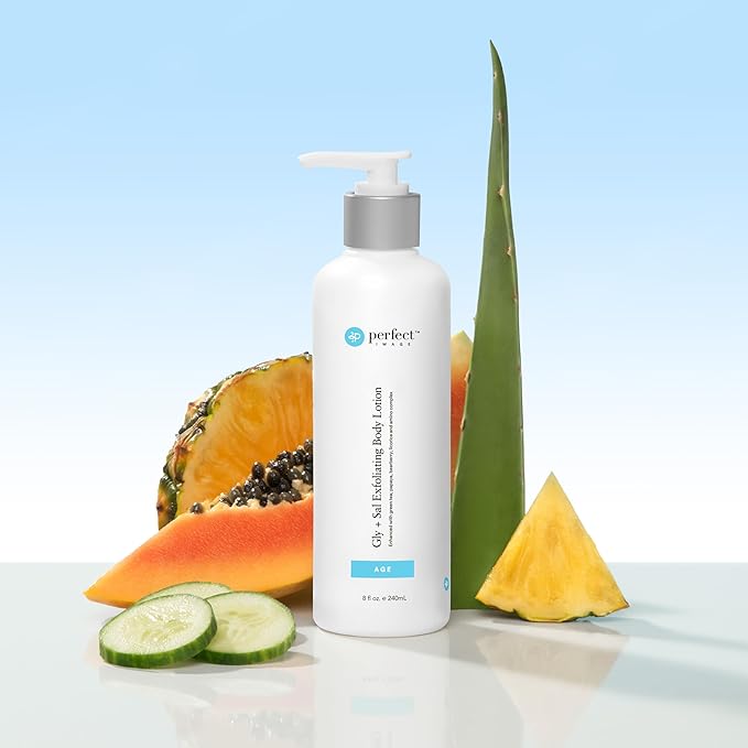 Perfect Image Gly + Sal Exfoliating Body Lotion, 8% Glycolic Acid and 2% Salicylic Acid Lotion Enhanced with Green Tea, Papaya, Bearberry, Licorice and Amino Complex-FemmiqueWomen