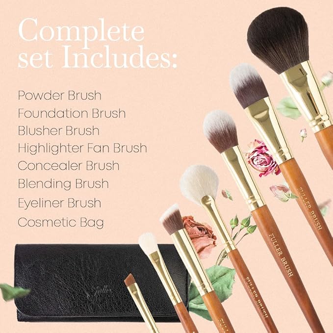 Fuller Cosmetic Brush & Bag Set (Set of 7 Brushes)-FemmiqueWomen