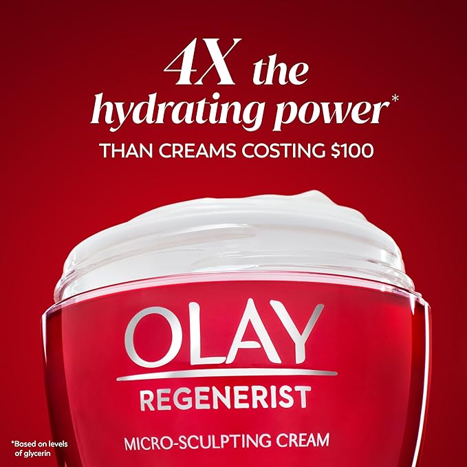 Olay Face Moisturizer, Regenerist Micro-Sculpting Cream for Women, Fragrance-Free - Hydrating, Anti-Aging, Anti-Wrinkle, Firming Skin Care - Hyaluronic Acid, Niacinamide, Amino Peptides, 1.7 Oz-FemmiqueWomen