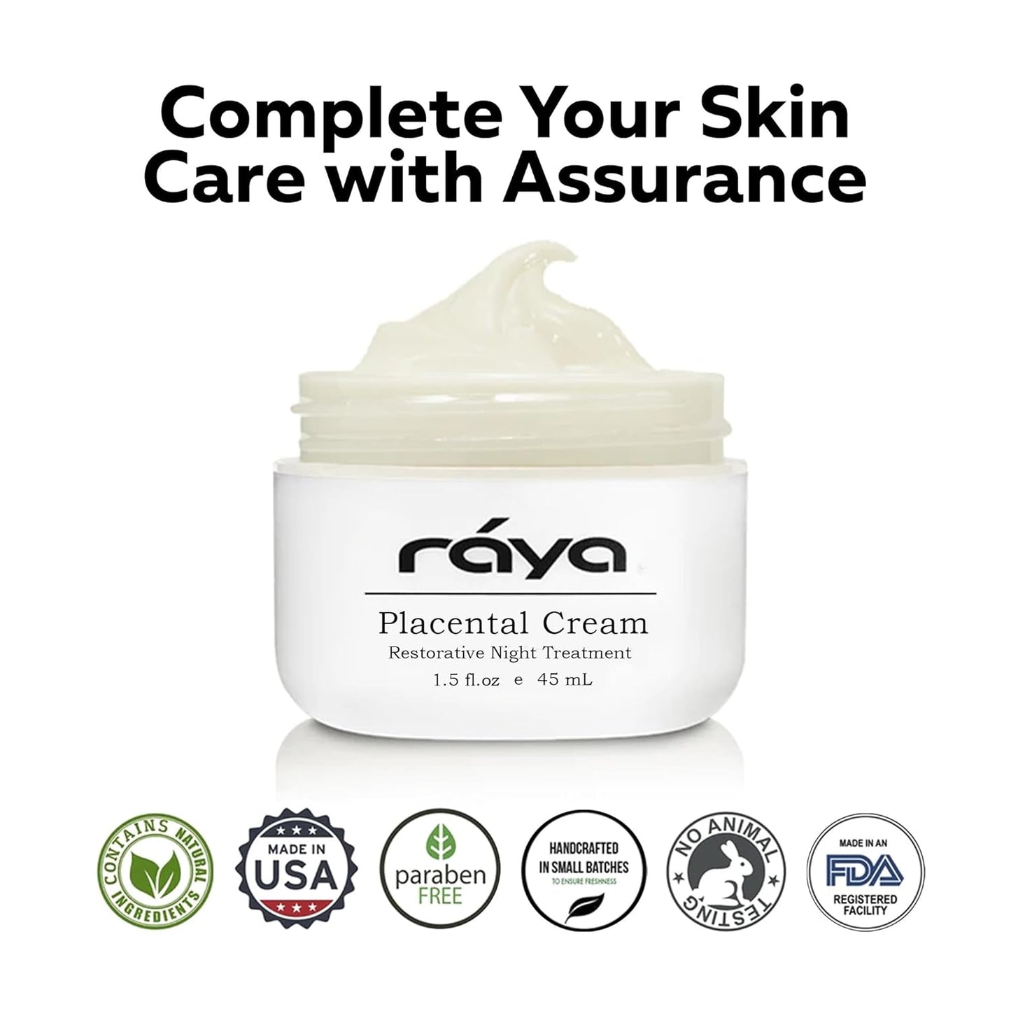 Raya SPA Placental Cream | Restorative Night Cream | Intensive Anti-Aging & Firming Face Moisturizer | Wrinkle Repair Facial Creme for Renewed Tone & Beauty Sleep - Skin Care Essentials-FemmiqueWomen