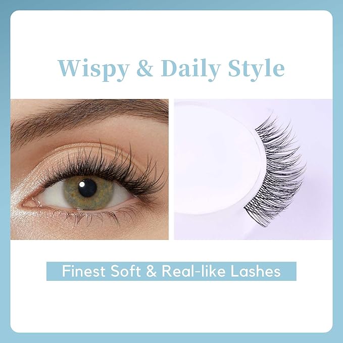 GAQQI Lash Clusters Wispy & Natural Eyelash Clusters Clear Band, 10-14mm Cluster Lashes 120PCS, Cluster Eyelash Extensions C Curl, Cluster Lashes Ultra-thin & Soft Invisivle Band (FEATHER)-FemmiqueWomen
