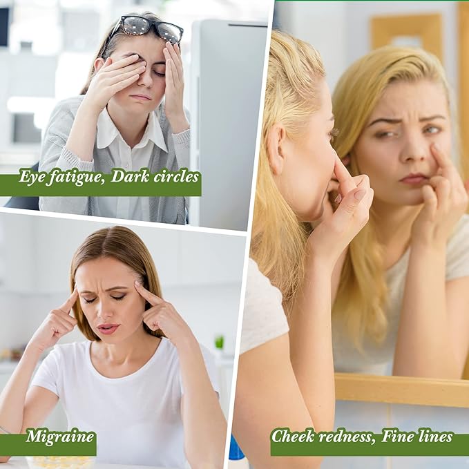 Jade Facial Mask, Jade Sleep Natural Stone Mask, Green Facial Cooling Mask, Jade Eye Mask Beauty Skincare Massage Tools for Alleviate Puffiness Face Massage Puffy Eyes Dark Circles-FemmiqueWomen