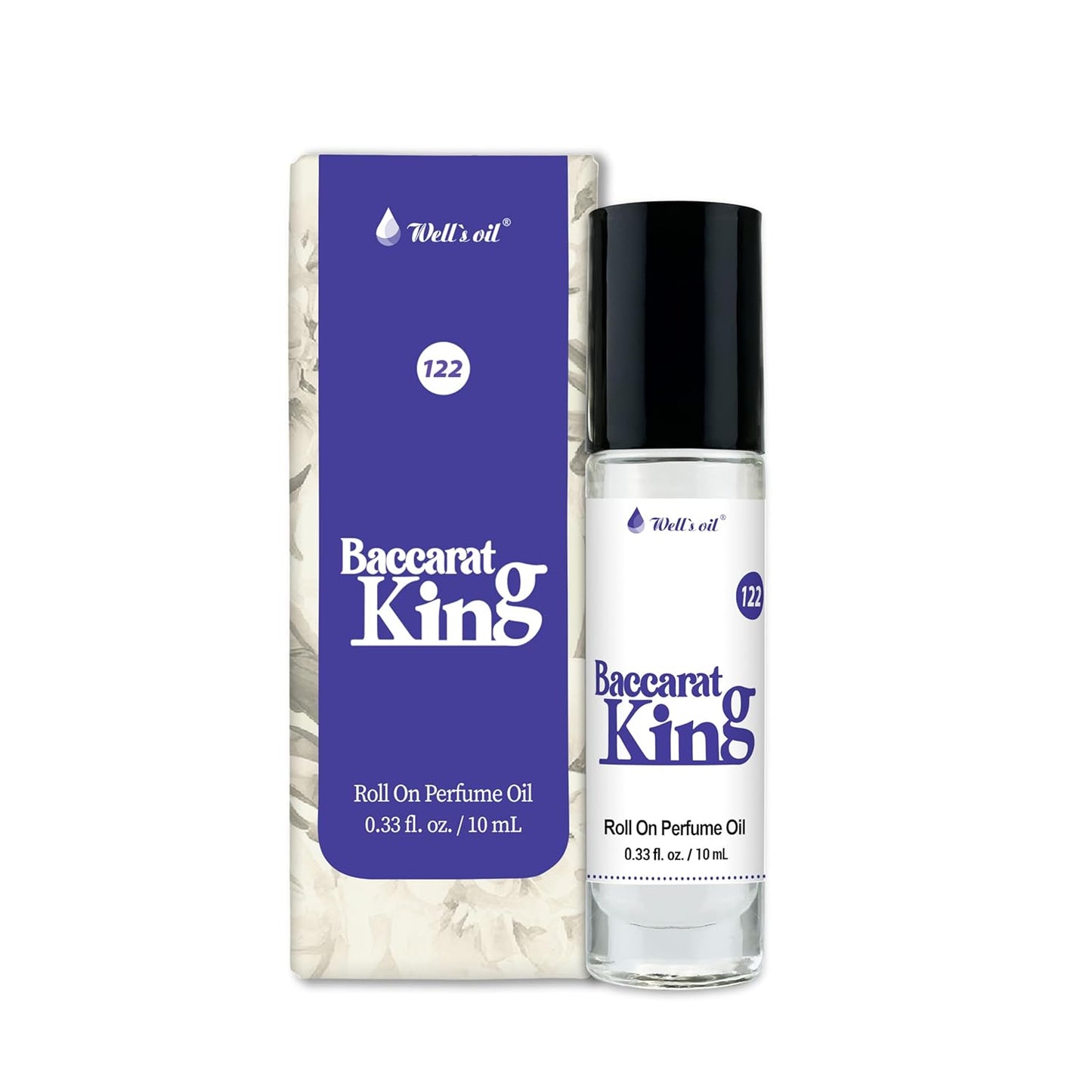 Well's Oil Roll-On Perfume Oil (Bacarat King) | Warm & Cool Notes | Long-Lasting | Paraben-Free | 0.33 Fl Oz / 10 ml-FemmiqueWomen