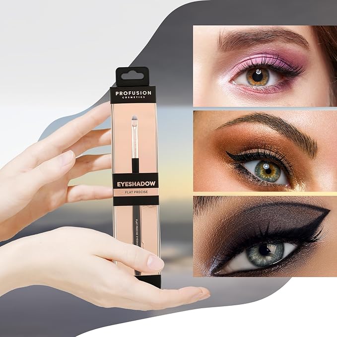 Profusion Cosmetics Flat Precise Eyeshadow Brush - Softens Dramatic Edges & Fine Lines, For Eyeshadow, Eyeliner-FemmiqueWomen
