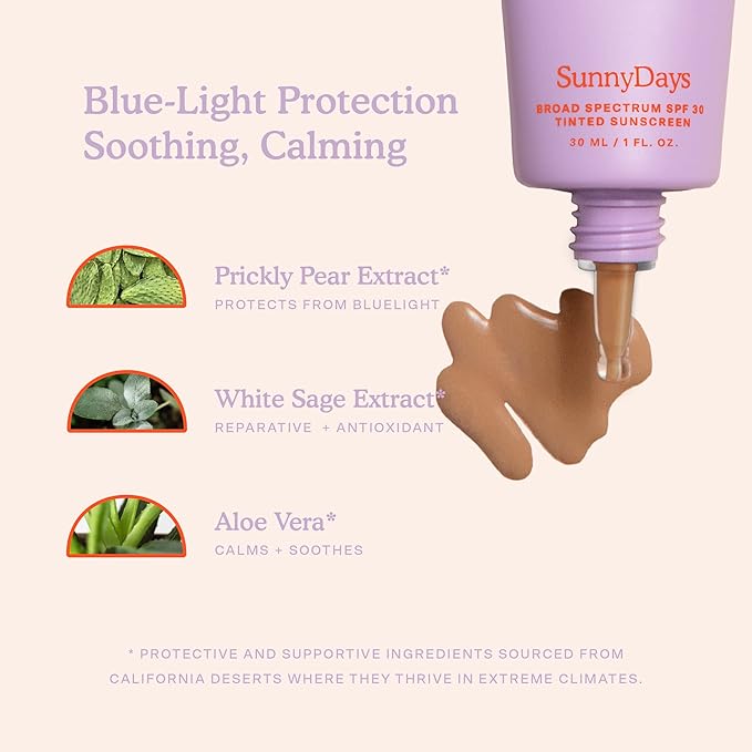 Tower 28 Beauty SunnyDays SPF 30 Tinted Mineral Sunscreen - For Sensitive Skin - 2-in-1 Facial Broad Spectrum UVA/UVB Protection + Foundation – Shade 55 TEMESCAL, 1 Fl Oz-FemmiqueWomen