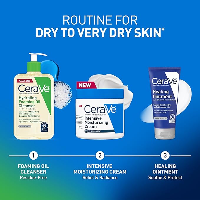 CeraVe Intensive Moisturizing Cream, Body Moisturizer With Shea Butter, 72H Hydration + Skin Barrier Repair, Fragrance-Free Body Lotion For Extremely Dry Skin, 8oz-FemmiqueWomen