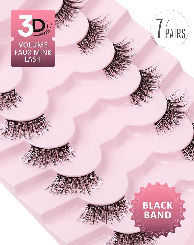 Onlyall Half Eyelashes Corner Lashes Natural Lashes Half Lashes Wispy End Lashes Corner Eyelashes 3/4 Lashes 7 Pairs C19-FemmiqueWomen