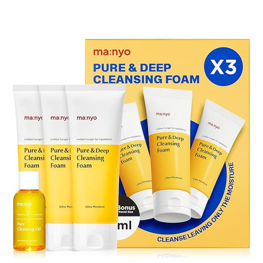 ma:nyo Pure & Deep Cleansing Foam Korean Skin care, Daily Cleanser (10.1 fl oz - 3pack)-FemmiqueWomen
