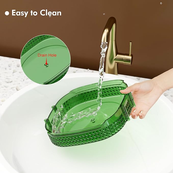 Awenia Rotating Makeup Organizer 360, Stackable Adjustable Large Capacity Cosmetic Storage Unit,Dresser Bathroom Kitchen Countertop Organizer with Metal Handle, Plus Size (Gem Green, 3 Tier)-FemmiqueWomen