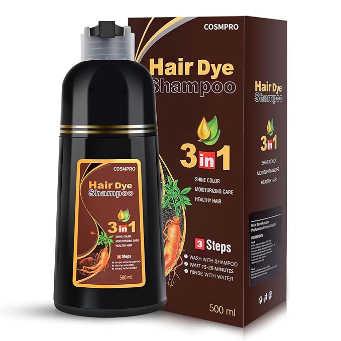 Hair Dye Shampoo Chestnut Brown Hair Color Shampoo for Gray Hair Coverage Herbal Hair Dye Shampoo 3 in 1 for Men and Women, Instant Color Shampoo-FemmiqueWomen