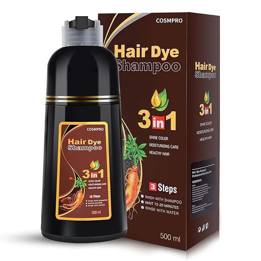 Hair Dye Shampoo Chestnut Brown Hair Color Shampoo for Gray Hair Coverage Herbal Hair Dye Shampoo 3 in 1 for Men and Women, Instant Color Shampoo-FemmiqueWomen