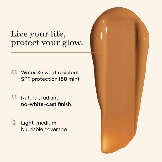 Live Tinted Hueguard Skin Tint SPF 50 - Tinted Mineral Sunscreen with Light-Medium Buildable Coverage With a Hydrating and Radiant Finish - Water and Sweat Resistant, 1.35 fl oz - Shade 06-FemmiqueWomen