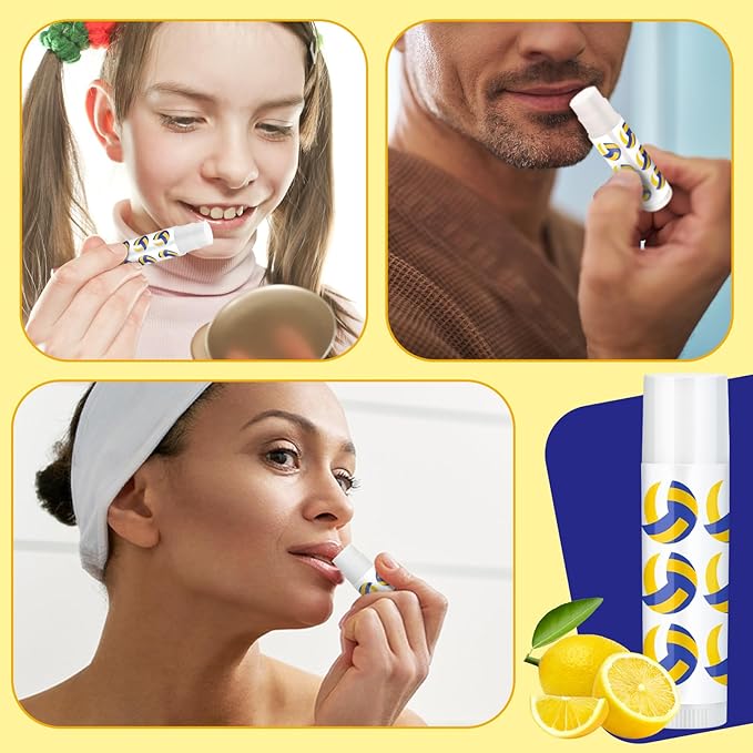 24 Pcs Volleyball Lip Balm Volleyball Team Gifts Volleyball Party Favors Volleyball Lip Balm Gift for Volleyball Team Volleyball Party Guest Supplies (Blue,white,yellow)-FemmiqueWomen