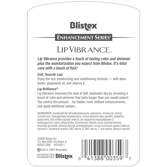 2 Pk Blistex Lip Vibrance Lip Protectant, ( Build-in Mirror)-FemmiqueWomen