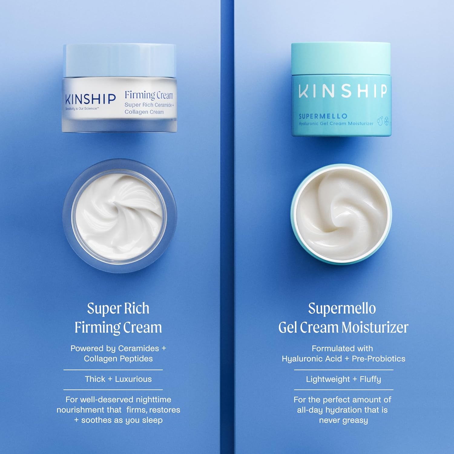 Kinship Super Rich Collagen + Ceramide Firming Cream | Anti Aging, Hydrating Face Moisturizer for Sensitive Skin | Wrinkle Cream - Smooth Fine Lines | Synthetic Fragrance-Free | Derm Approved, (1.7oz)-FemmiqueWomen