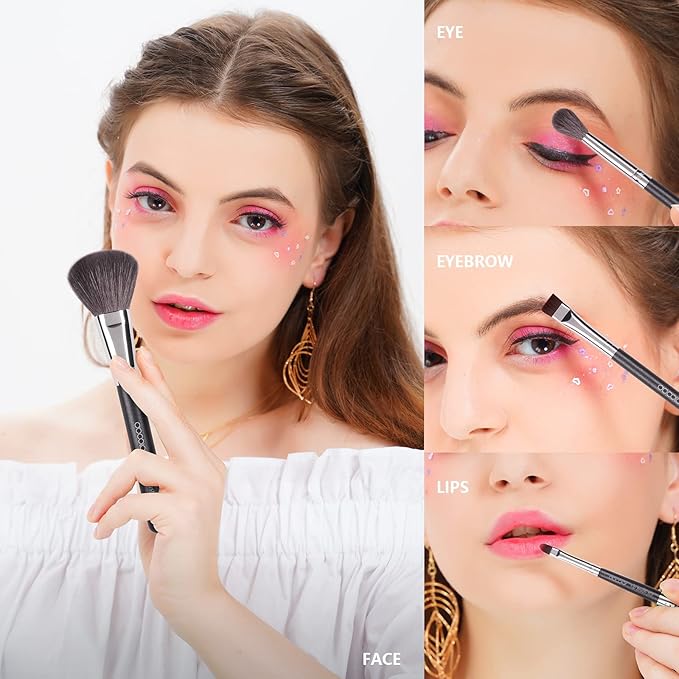 Docolor Professional Makeup Brush Set 29Pcs Makeup Brushes Valentines Day Gifts Premium Goat Synthetic Fiber Foundation Face Powder Blush Concealer Eyeshadows Make Up Brushes with PU Leather Case-FemmiqueWomen