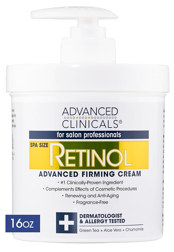 Advanced Clinicals Retinol Body Lotion Moisturizer Face Lotion & Body Cream | Crepey Skin Care Treatment Targets Look Of Crepe Skin, Wrinkles, Sagging Skin, & Sun Damaged Skin, 16 Oz-FemmiqueWomen