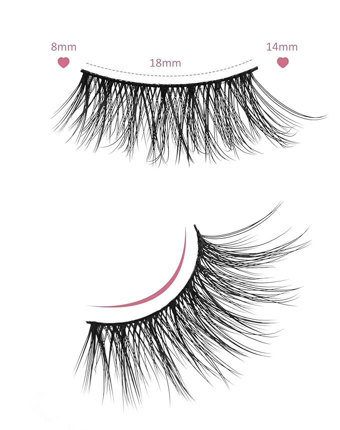Onlyall Half Eyelashes Corner Lashes Natural Lashes Half Lashes Wispy End Lashes Corner Eyelashes 3/4 Lashes 7 Pairs C19-FemmiqueWomen